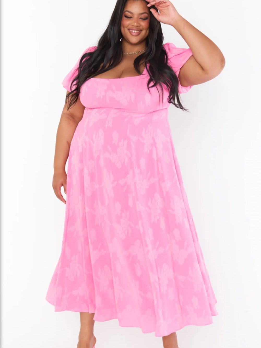 Show Me Your Mumu Mia Midi Dress in Pink Clip Floral